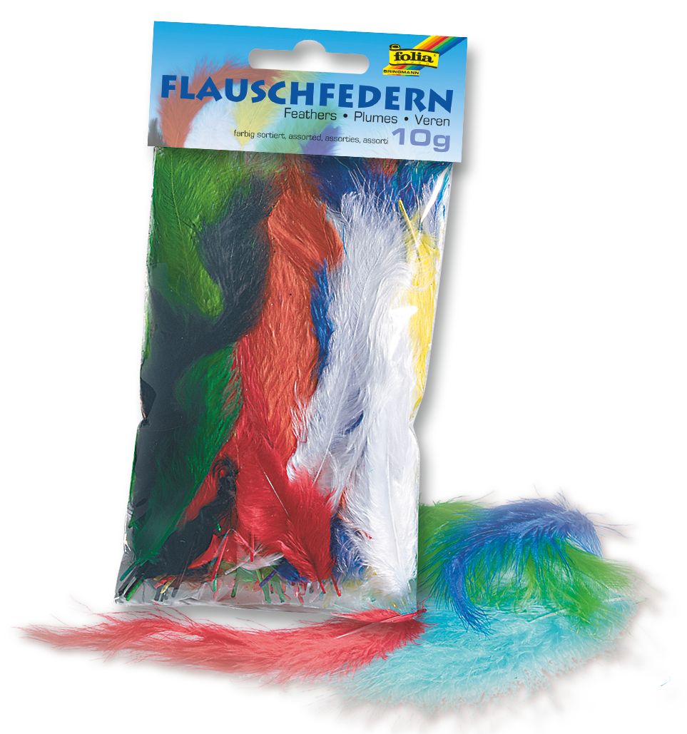 Barevná peříčka flaušová , mix barev 10 g