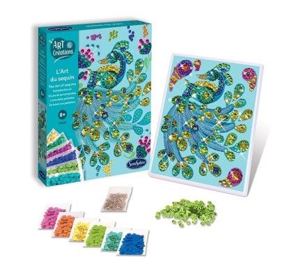 Barevné flitry - Páv Montessori