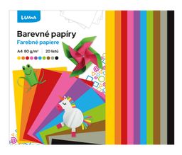 Obrázek produktu: Barevné papíry LUMA složka A4/80 g - mix 20 ks