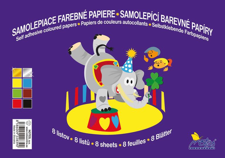 Papír barevný mix složka 8l samolepící NOTES Bohemia s.r.o.