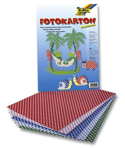 Barevný papír 25 × 35 cm - tečkovaný, 10 kusů (mix 2 × 5 barev)