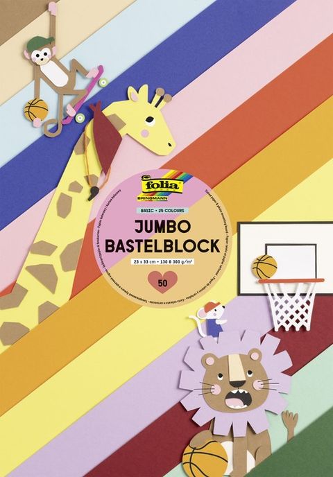 Obrázek produktu: Barevný papír a fotokarton 23×33 cm – 50 listů, syté barvy, 130/300 g