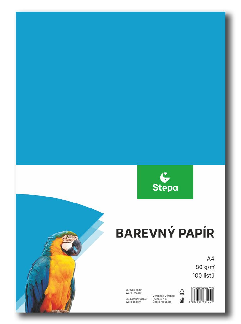 Barevný papír A4 80 g - 100 ks - modrý