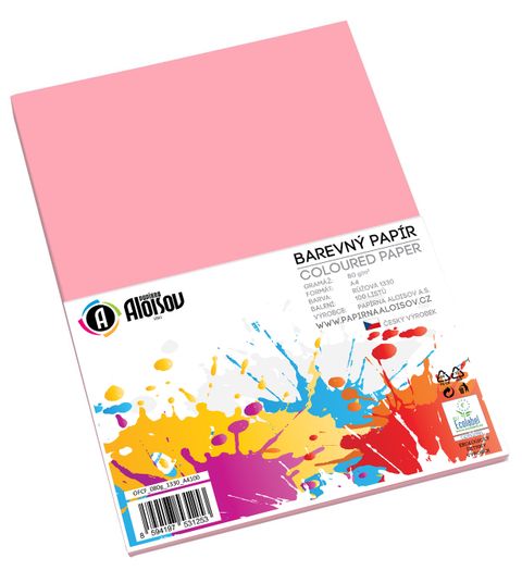 Obrázek produktu: Barevný papír A4 80 g - 100 ks - růžový