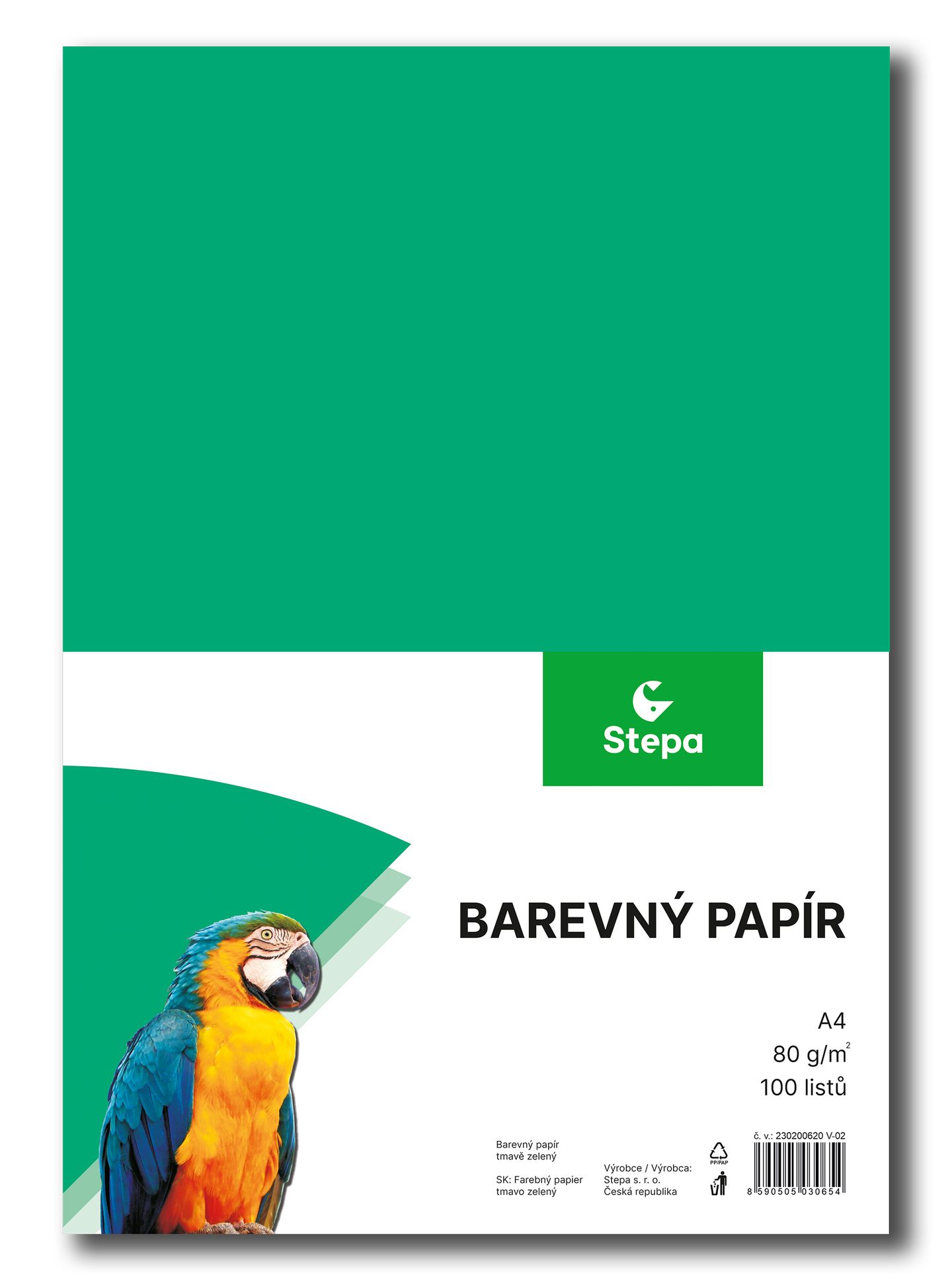 Barevný papír A4 80 g - 100 ks - tmavě zelený