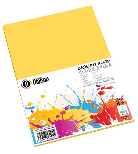 Obrázek produktu: Barevný papír A4 80 g - 100 ks - žlutý
