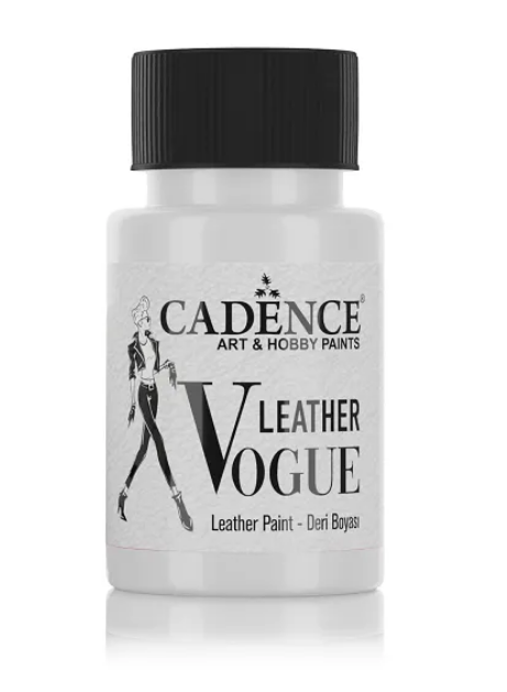 Barva na kůži Cadence Leather Vogue, 50 ml - white, bílá