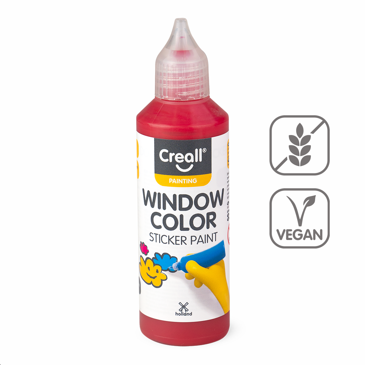 Barva na sklo Creall Window color, 80 ml, červená