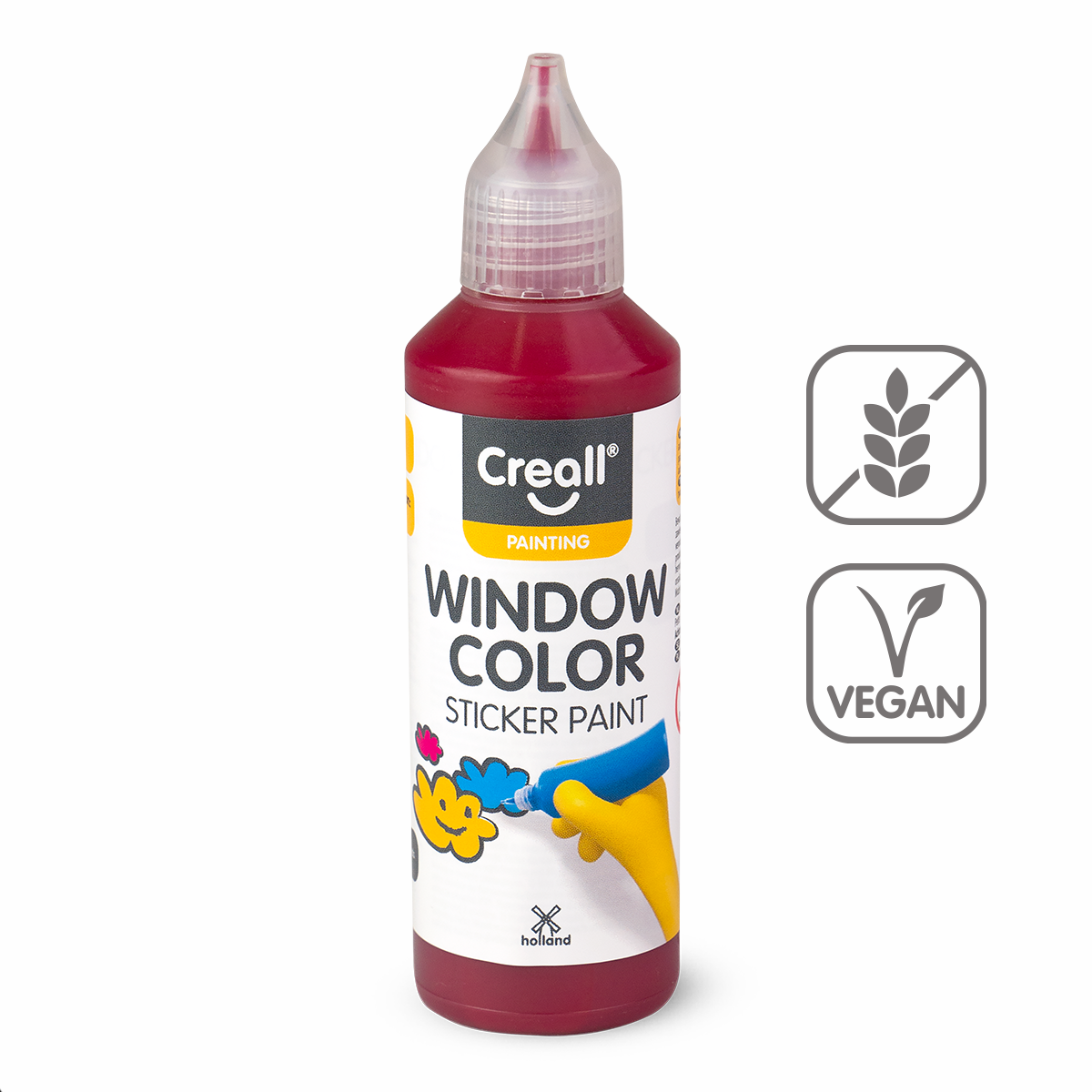 Barva na sklo Creall Window color, 80 ml, tmavě červená