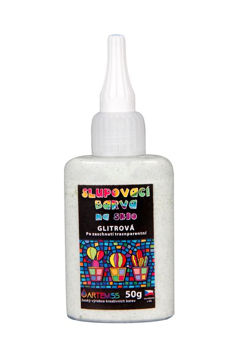 Obrázek produktu: Barva na sklo slupovací - GLITTER - hrášková zelená, 50 g