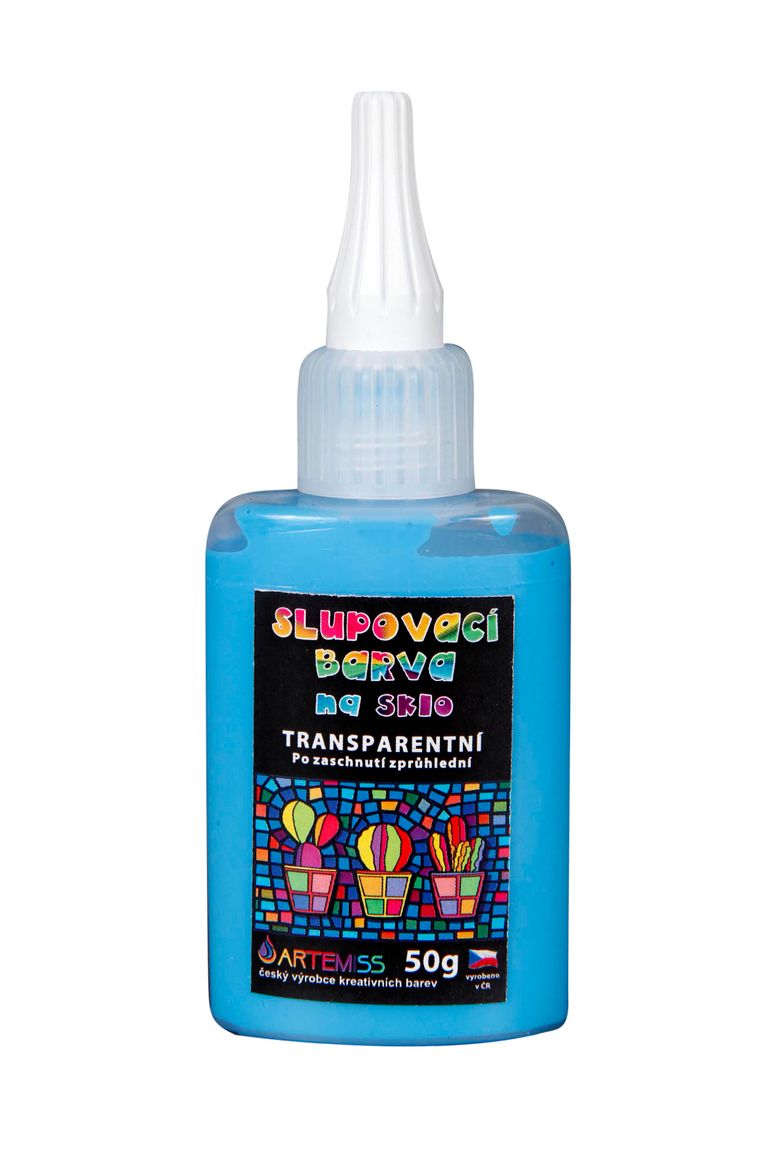 Levně Barva na sklo, transparentní odstín - modrá, 50 g