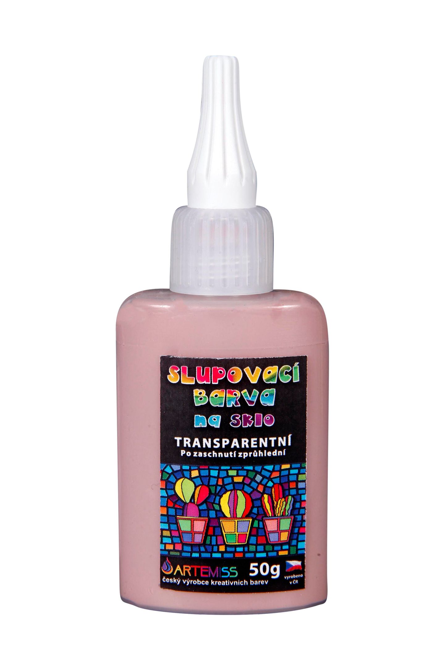 Barva na sklo, transparentní odstín - tmavě hnědá, 50 g