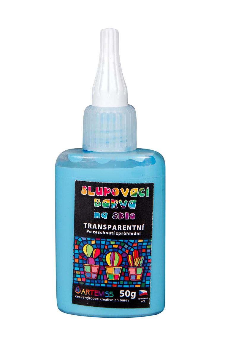 Levně Barva na sklo, transparentní odstín - tyrkysová, 50 g