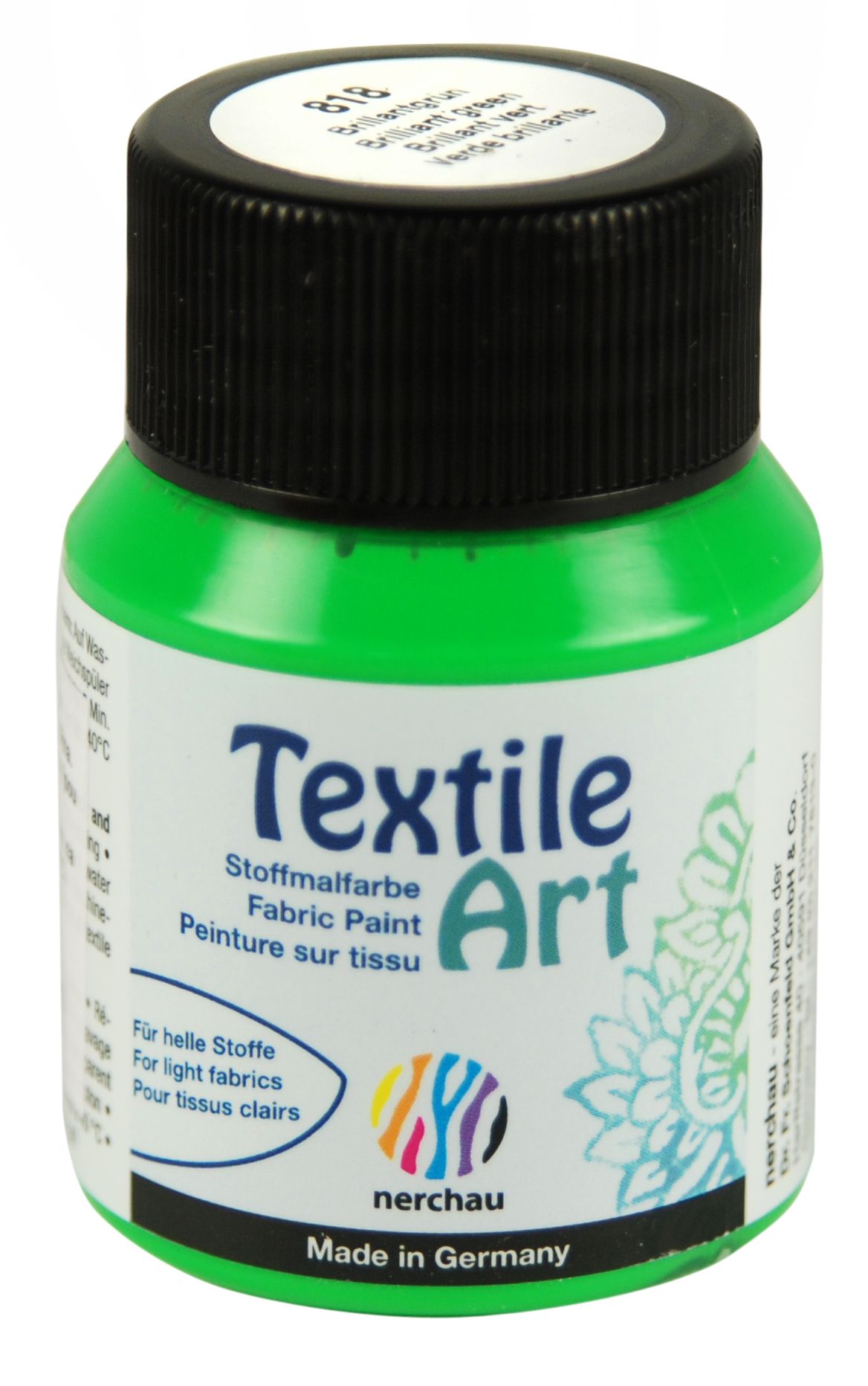 Barva na světlý textil Nerchau, 59 ml - brilantní zelená