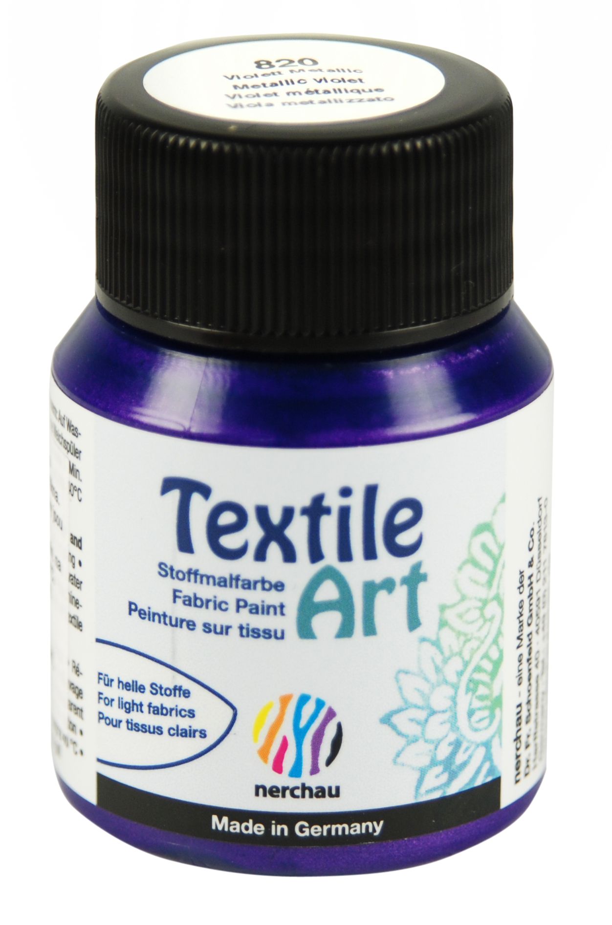 Barva na světlý textil Nerchau, 59 ml - fialová metalíza