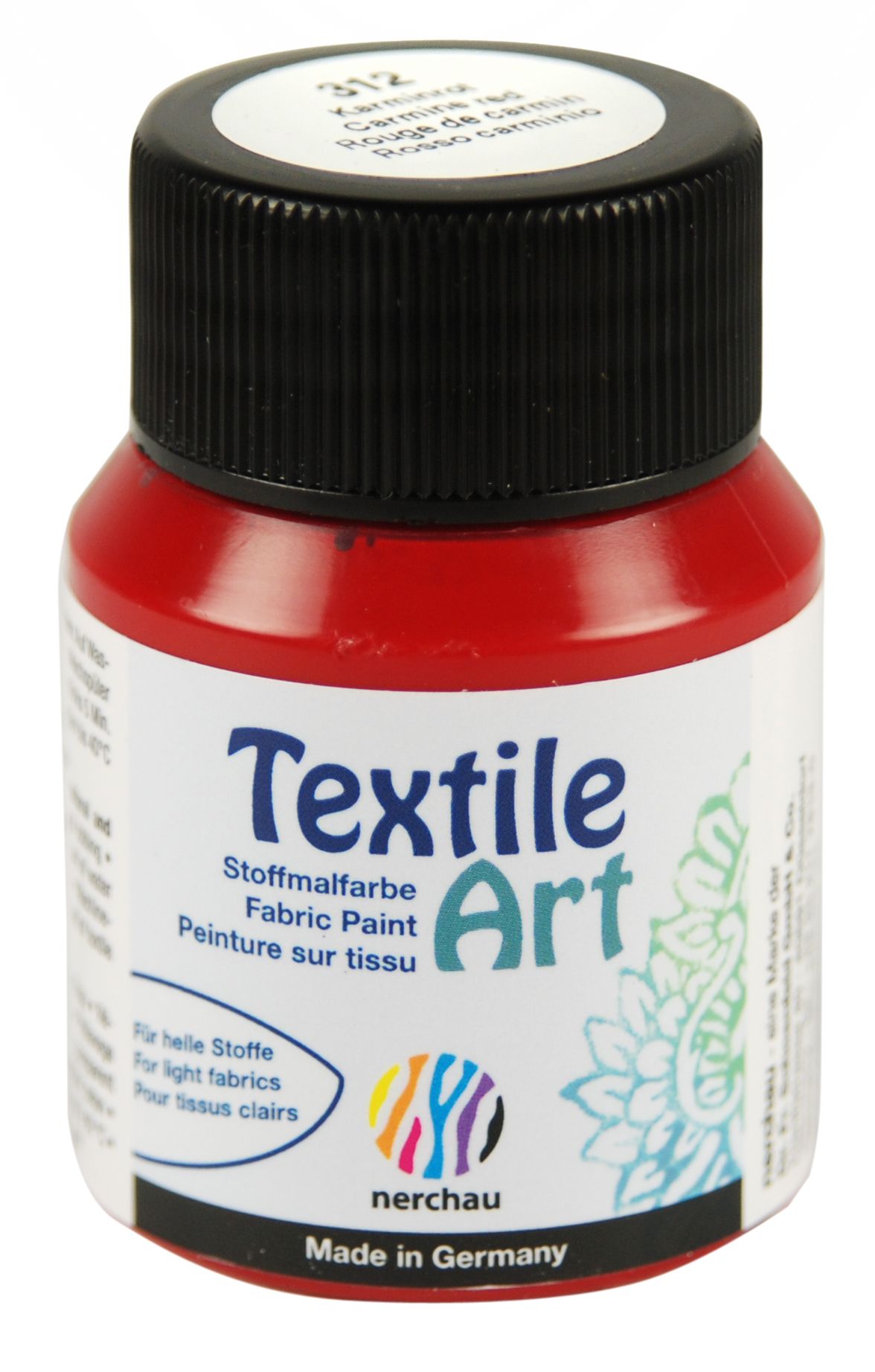 Barva na světlý textil Nerchau, 59 ml - karmínová