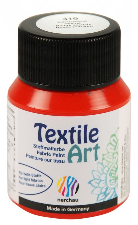 Obrázek produktu: Barva na světlý textil Nerchau, 59 ml - šarlatově rudá