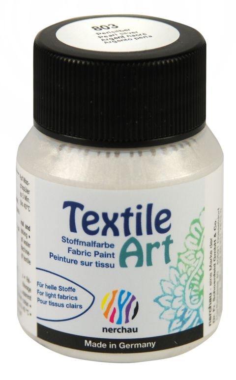 Obrázek produktu: Barva na světlý textil Nerchau, 59 ml - stříbrná perleť