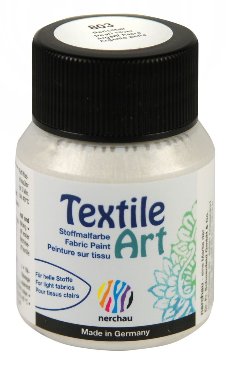 Barva na světlý textil Nerchau, 59 ml - stříbrná perleť
