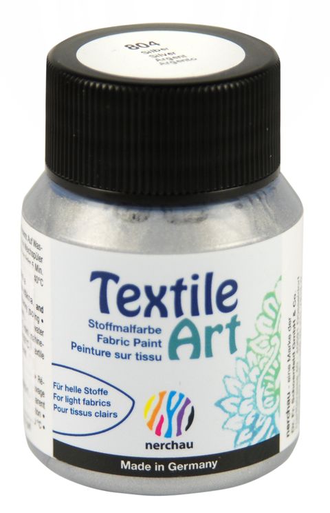 Obrázek produktu: Barva na světlý textil Nerchau, 59 ml - stříbrná