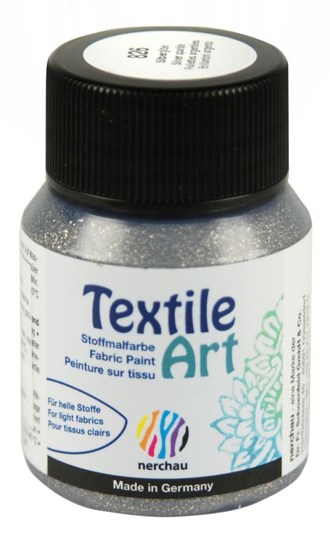 Obrázek produktu: Barva na světlý textil Nerchau, 59 ml - stříbrný glitr