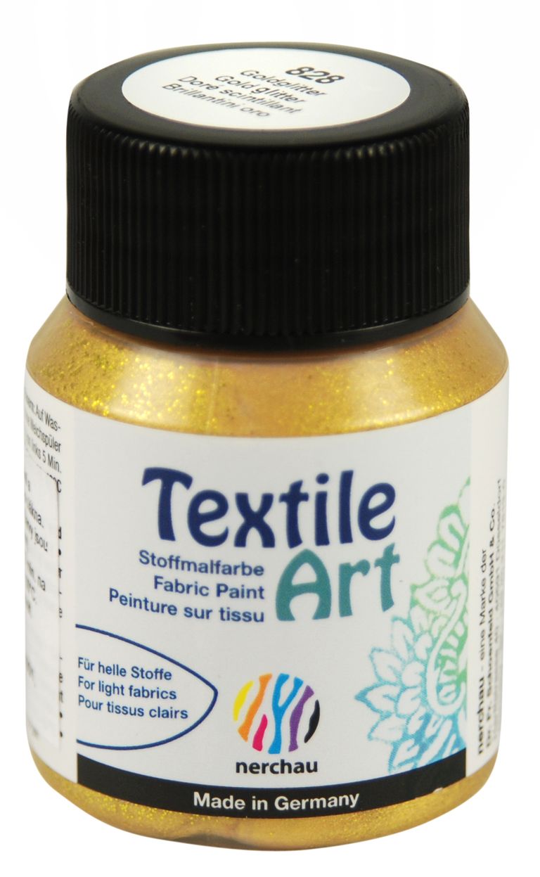 Barva na světlý textil Nerchau, 59 ml - zlatý glitr