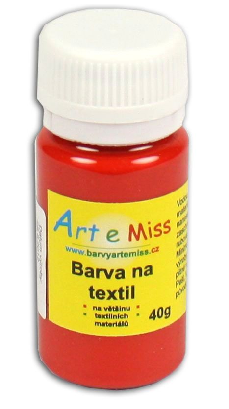 Levně Barva na textil 40g - barva červená