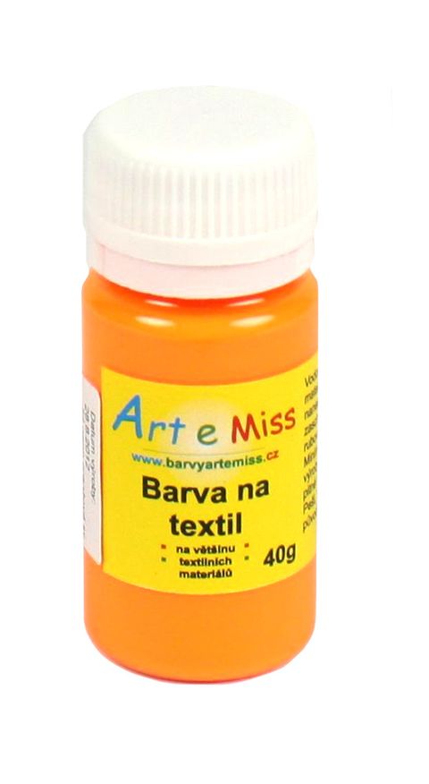 Obrázek produktu: Barva na textil 40g - barva neon oranž