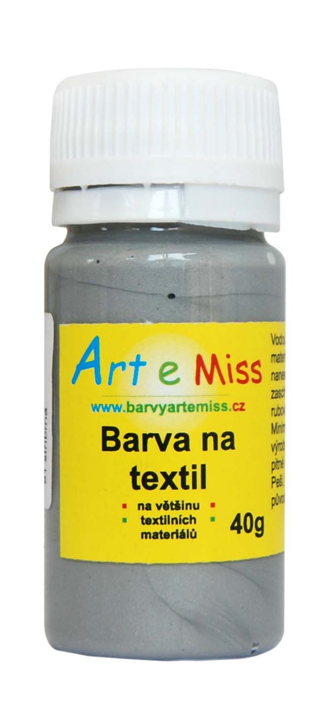Levně Barva na textil 40g - barva stříbrná
