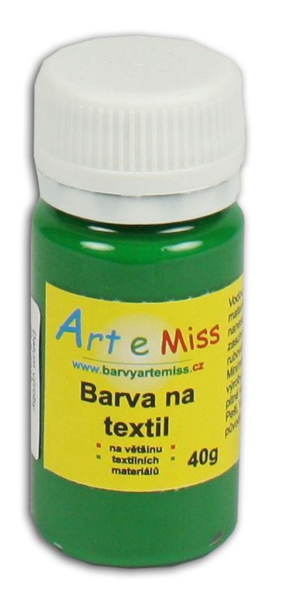 Levně Barva na textil 40g - barva zelená