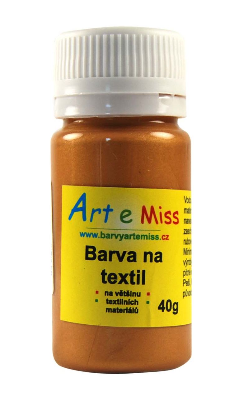 Levně Barva na textil 40g - barva zlatá