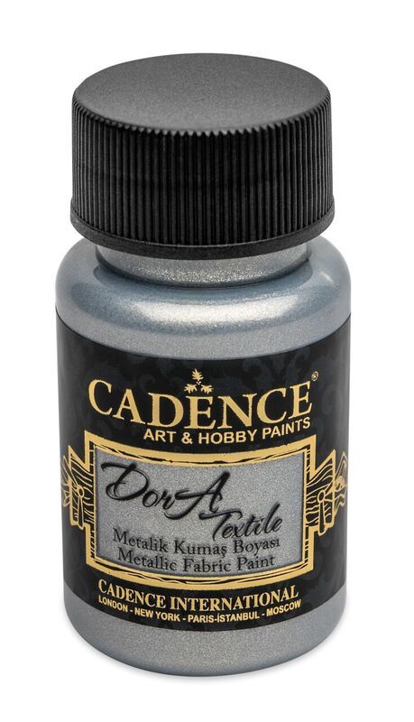 Levně Barva na textil Cadence DORA, 50 ml - stříbrná ( silver )
