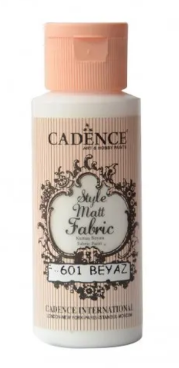 Barva na textil Cadence Style Matt Fabric, 59 ml - white, bílá