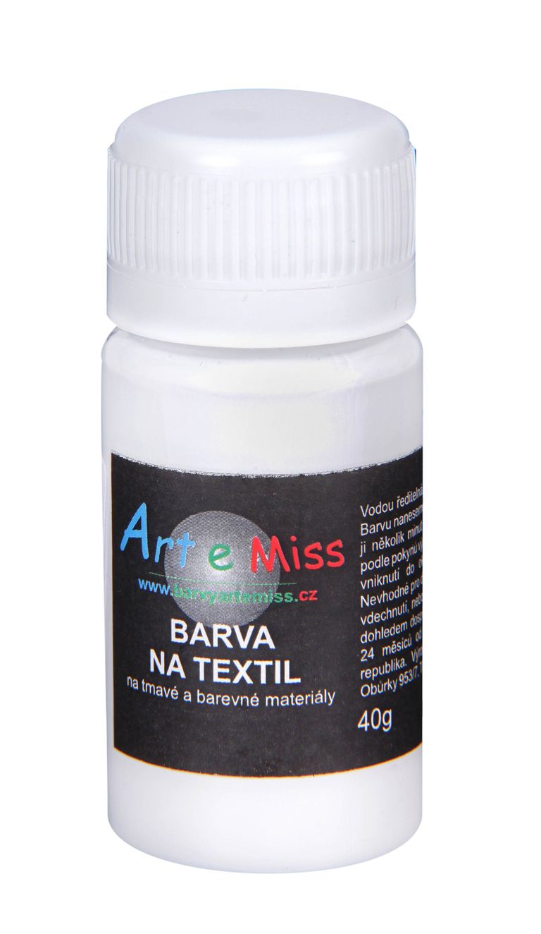 Levně Barva na tmavý textil, 40 g - bílá