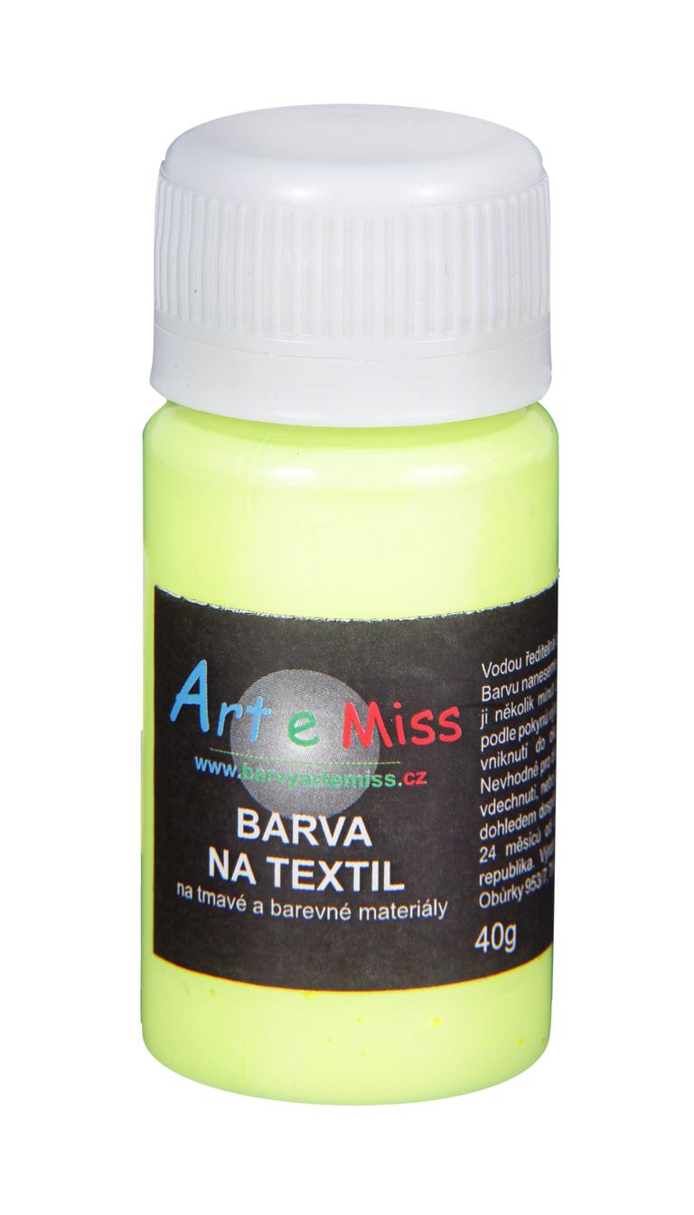 Levně Barva na tmavý textil, 40 g - neon žlutá