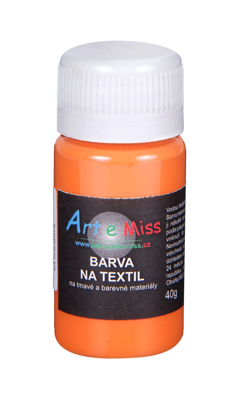 Levně Barva na tmavý textil, 40 g - oranžová