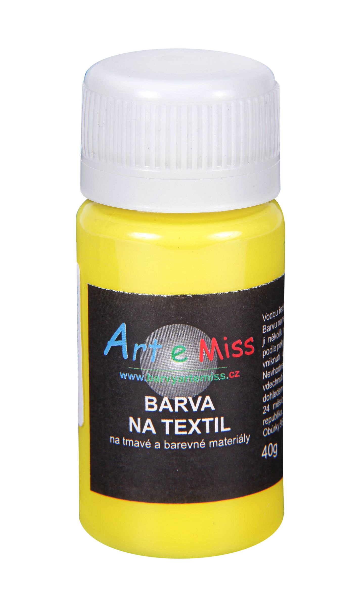 Barva na tmavý textil, 40 g - žlutá