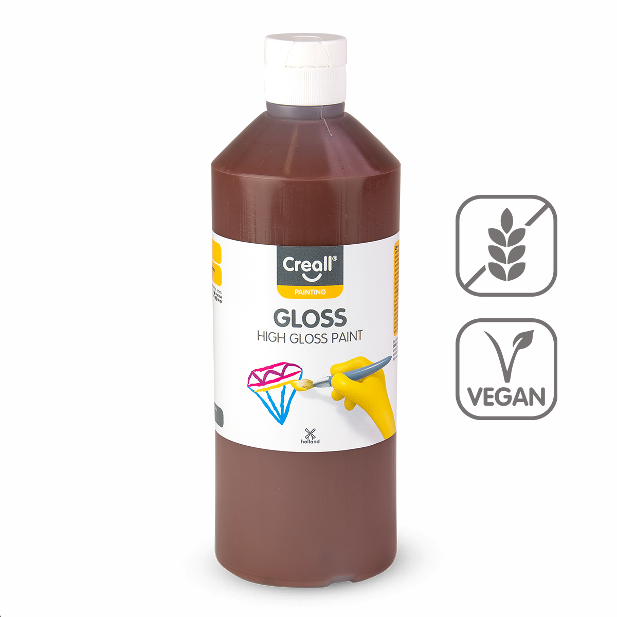 Barva s vysokým leskem Gloss, 500 ml, tmavě hnědá