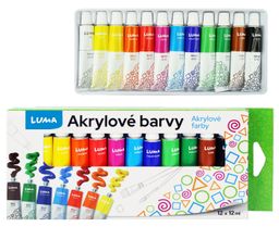 Obrázek produktu: Barvy akrylové LUMA 12 barev 12 ml