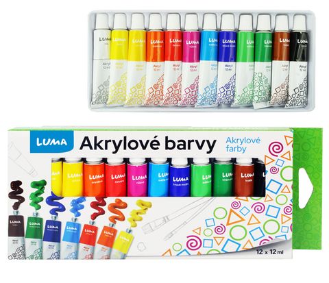 Obrázek produktu: Barvy akrylové LUMA 12 barev 12 ml