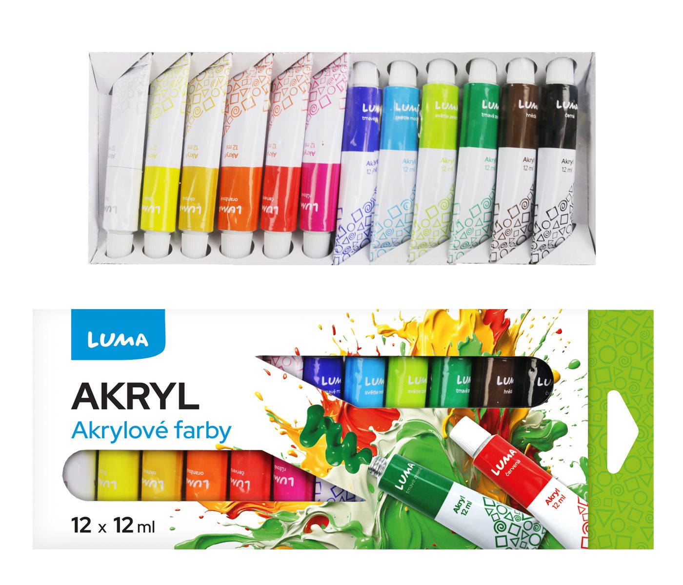 Barvy akrylové LUMA 12 barev 12 ml