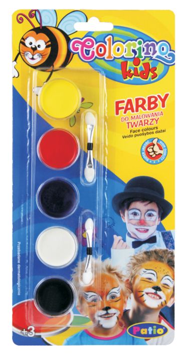 Levně Barvy na obličej Colorino, suché, 5 barev