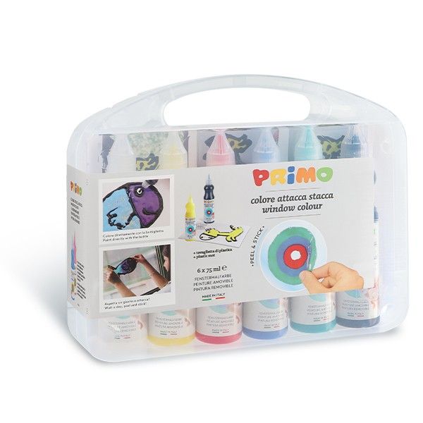 Barvy na sklo PRIMO, sada 6 × 75 ml, PP box