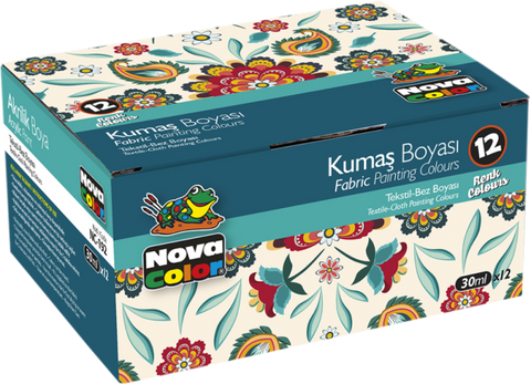 Obrázek produktu: Barvy na textil, 30 ml - 12 ks