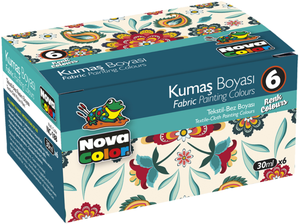 Barvy na textil, 30 ml - 6 ks