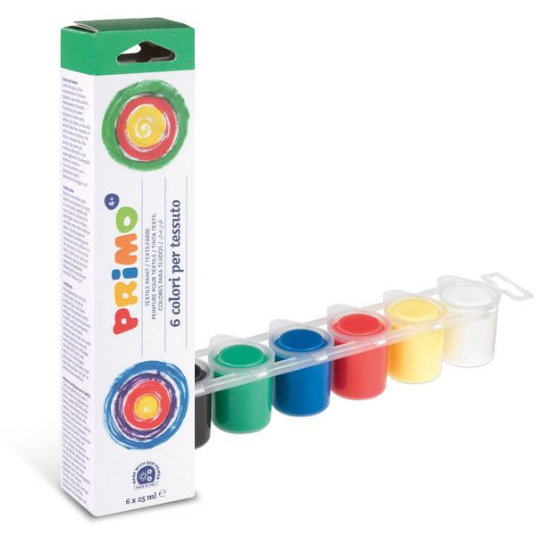 Barvy na textil PRIMO, sada 6 × 25 ml