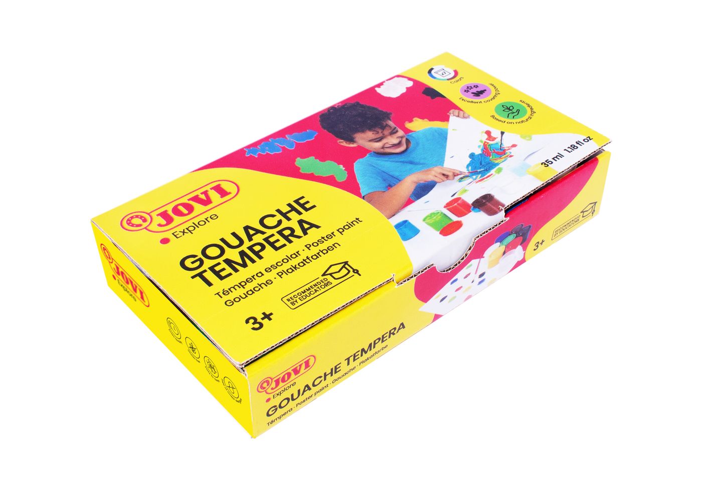 Barvy temperové Jovi 7 × 35 ml v kelímku, volný kelímek, štětec