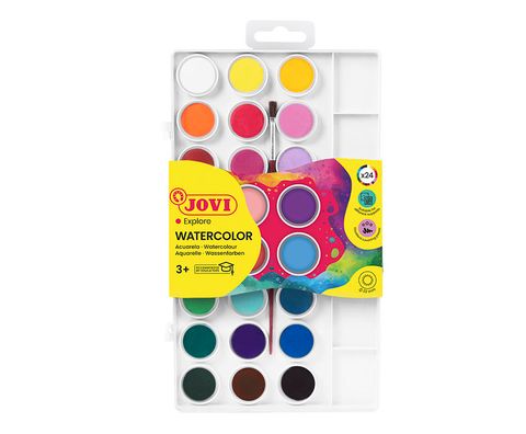 Obrázek produktu: Barvy vodové Jovi - 24 barev (22 mm) + štětec