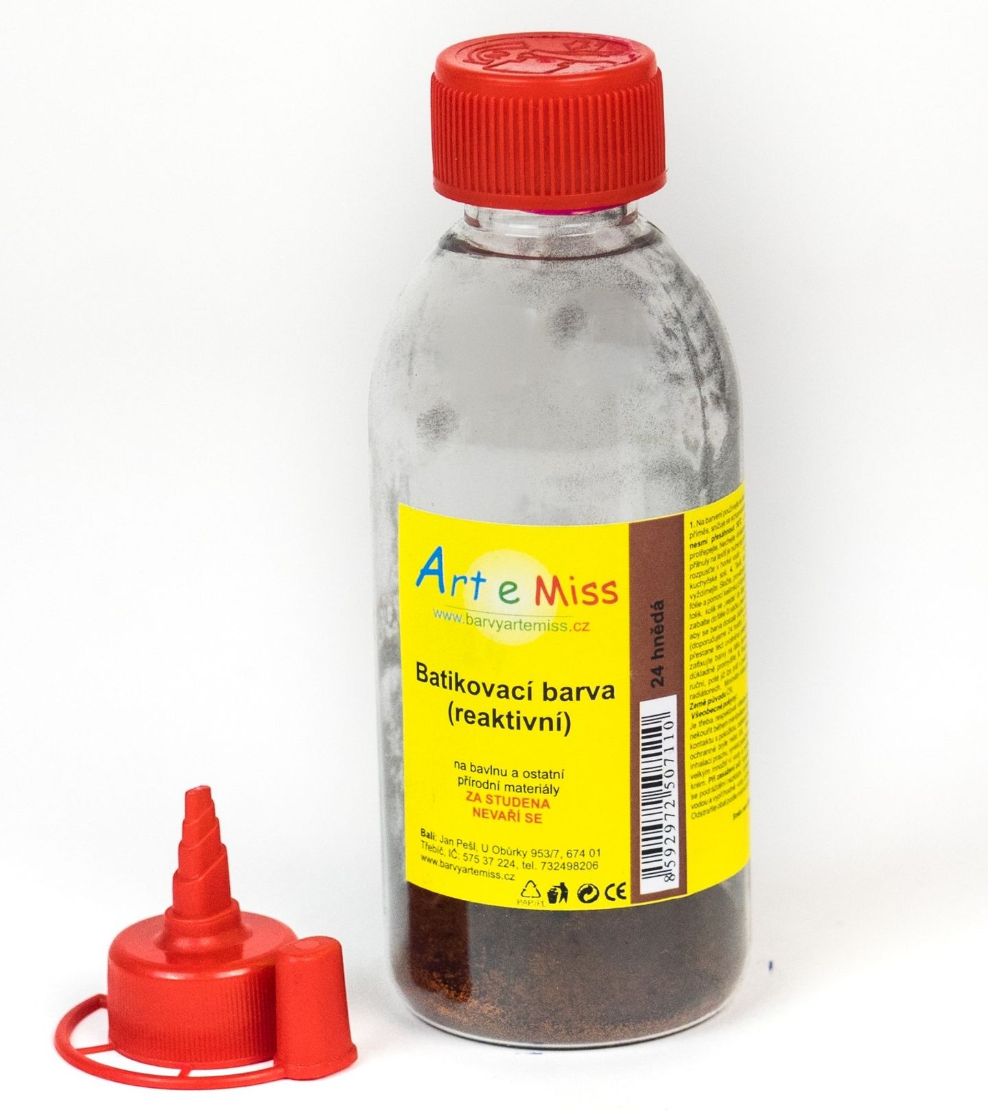 Batikovací reaktivní barva HNĚDÁ (batika za studena) - 13 g (na 250 ml barvy)