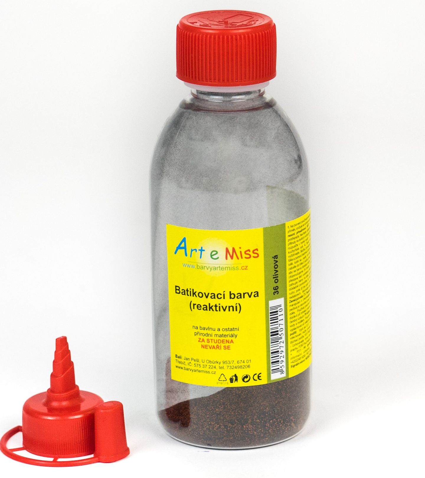 Batikovací reaktivní barva OLIVOVÁ (batika za studena) - 13 g (na 250 ml barvy)